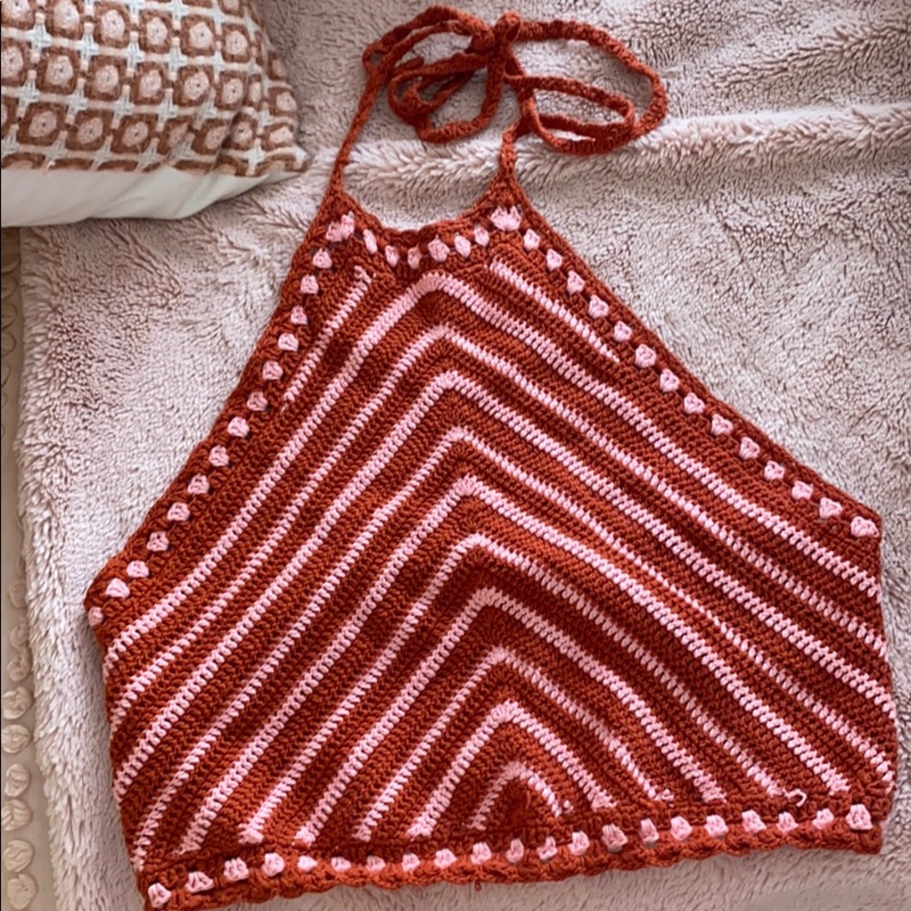 Vintage looking crochet halter top